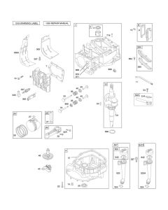 Camshaft, Crankshaft, Cylinder and Piston Assembly for Briggs and Stratton Model No. 126M02-1030-F1 Vertical Shaft Engine