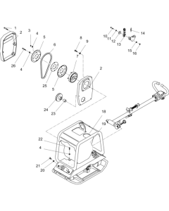 Vibratory Plate Assembly for Wacker DPU2440H-5000010621 Rev.102 Plate Compactor