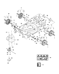 Mower and Cutting Deck Assembly for Husqvarna M53 S Pro Commercial Lawn Mower