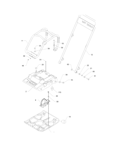 Guide Handle / Baseplate Ass'y for Wacker WP1550A-5000630044 (Rev.104) Plate Compactor