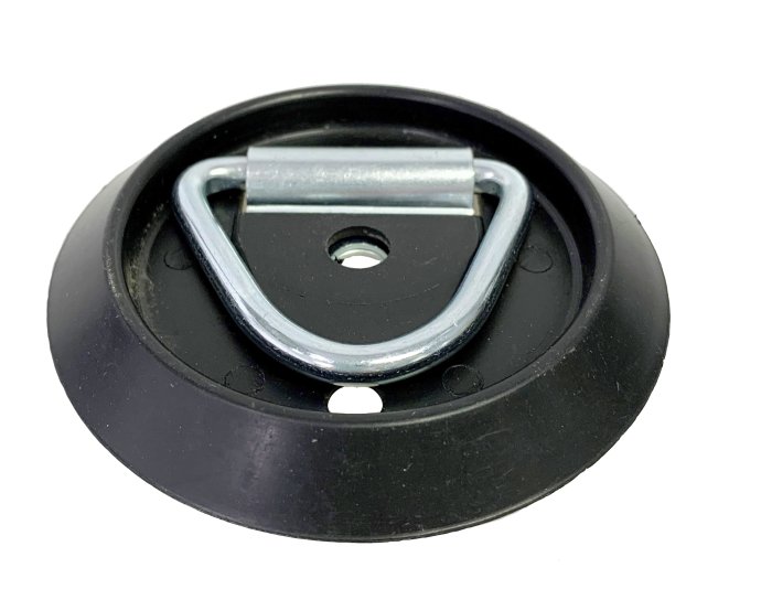 Round Surface-Mount Lashing Ring 104mm, Zinc-Plated Steel, Plastic Base