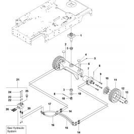 Rear Axle Assembly for Husqvarna FS7000 DMT Floor Saw | L&S Engineers