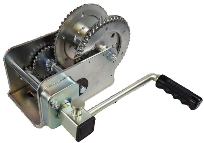 Safety Hand Winch With Brake, 1100 kg (2500 lb), 25 m x 6 mm Drum