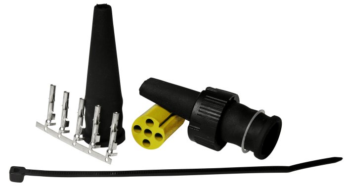 Aspöck 5-Pin Female Connector with Yellow Insert for Trailer Lighting