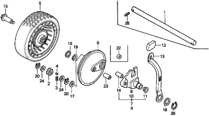 Rear Wheel for Honda HRG536C1