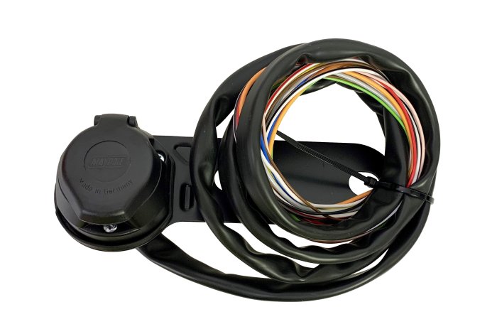 13‐Pin Pre‐Wired Trailer Socket Assembly, 2m Cable, With Mounting Plate