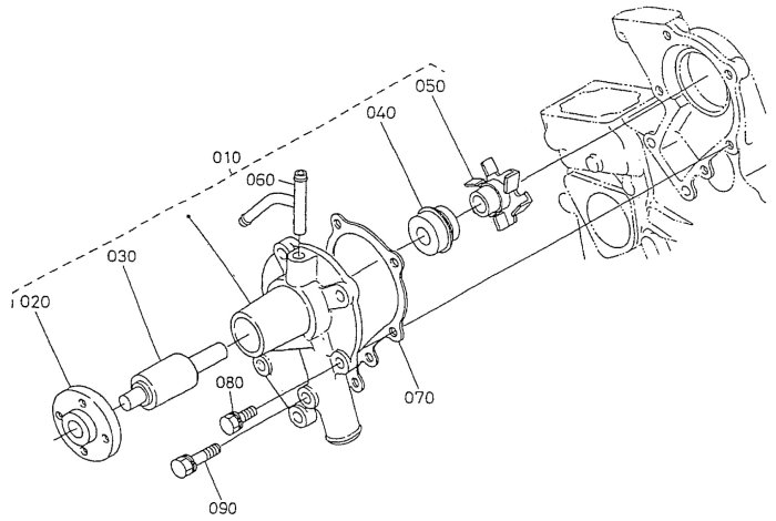Water Pump Assembly for Kubota DF752-E2 Engine