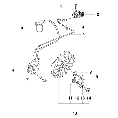 Ignition System Assembly for Husqvarna K1250 Rail Disc Cutters