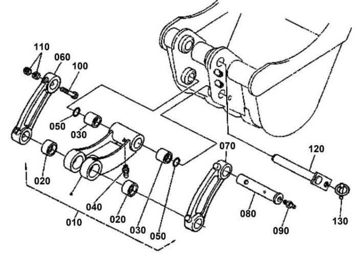 Bucket Link Assembly for Kubota