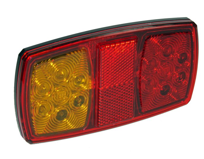 LED Trailer Rear Combination Lamp, Left Hand, 12V, Rectangular Slimline