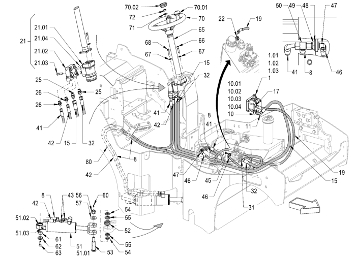 Steering for Hamm HD10 - 12