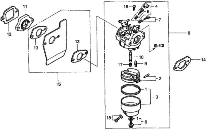 Carburettor for Honda HRG536C1 - PDE/A Lawn Mower