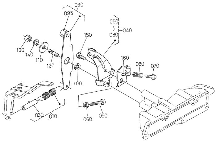 Speed Control Lever Assembly for Kubota DF752-E2 Engine