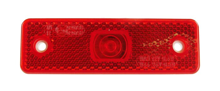 LED Marker Lamp, Rear Red, 12/24V, Horizontal, IP66, With Reflector