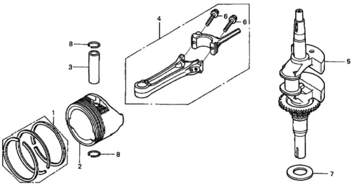Crankshaft/Piston for Honda HRG536C