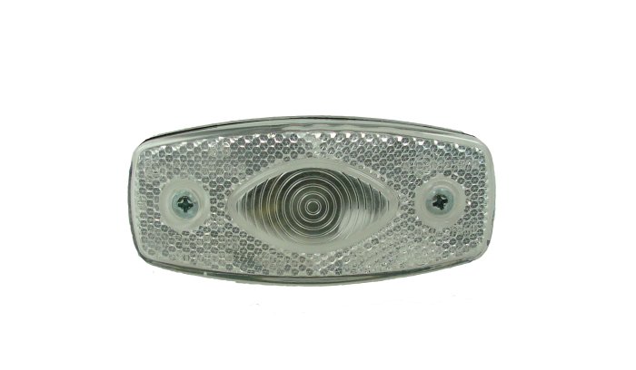Clear Front Bulb Marker Lamp, 12V, Horizontal, E-Approved