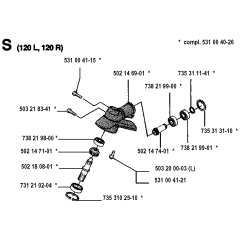 Bevel Gear-2 for Husqvarna 120R