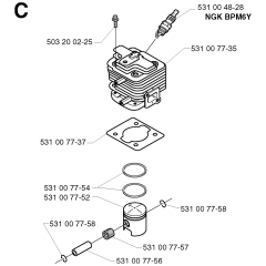 Cylinder Piston for Husqvarna 142R