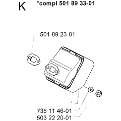 Muffler Assembly for Husqvarna 16H
