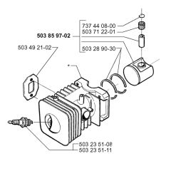 Cylinder and Piston for Husqvarna