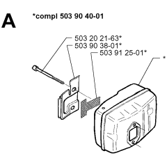 Muffler Assembly for Husqvarna 225BV