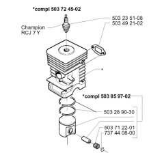 Cylinder Piston for Husqvarna 225 E