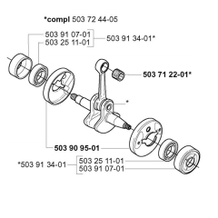 Crankshaft for Husqvarna 227 LD