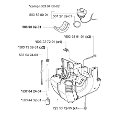 Crankcase for Husqvarna 227 LD
