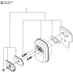 Muffler Assembly for Husqvarna 236