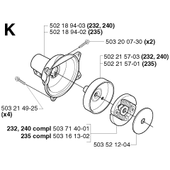 Clutch Assembly for Husqvarna 240RJ