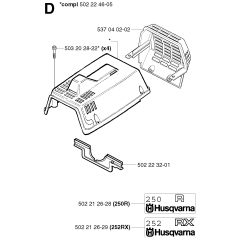 Cylinder Cover for Husqvarna 252RX
