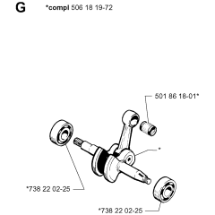 Crankshaft Assembly Husqvarna 261