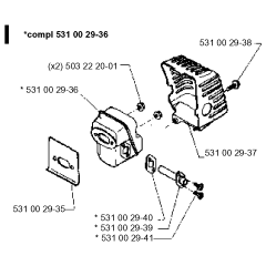 Muffler Assembly for Husqvarna 26H