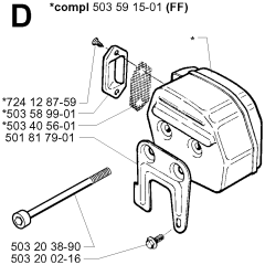 Muffler Assembly for Husqvarna 288