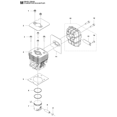Cylinder, Piston & Muffler Assembly