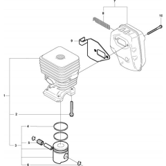 Cylinder, Piston & Muffler