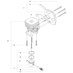 Cylinder, Piston & Muffler Assembly