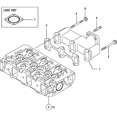 Exhaust Manifold for Yanmar 3TNV88-XWA2