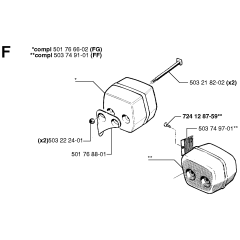 Muffler Assembly for Husqvarna 51