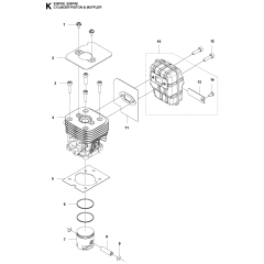 Cylinder, Piston & Muffler Assembly