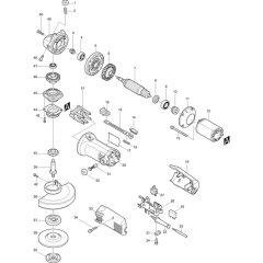 Makita 9542 Angle Grinder Assembly