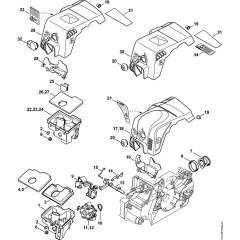 Air Filter & Shroud for Stihl MS170