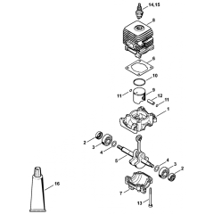 Crankcase & Cylinder for Stihl BG50