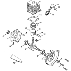 Crankcase & Cylinder for Stihl BG75