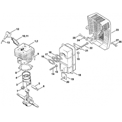 Cylinder Muffler for Stihl BT360