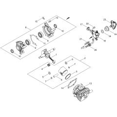 Cylinder, Piston, Crankshaft