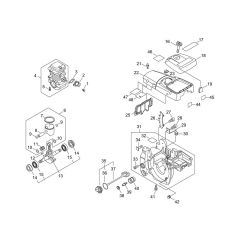 Cylinder, Crankcase, Piston
