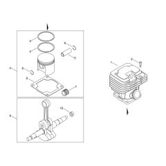 Cylinder, Piston, Crankshaft