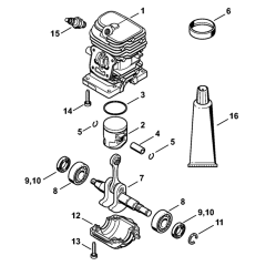 Cylinder 2-MIX for Stihl MS170