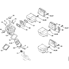 Cylinder & Muffler Assembly